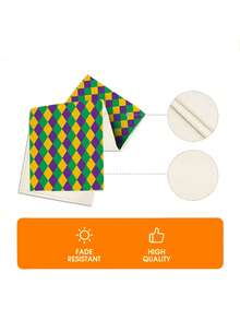 1 件装菱形图案桌旗，适用于嘉年华节日、派对、假日主题家居客厅餐桌装饰 - 綠色 - 查看 6