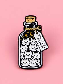 1枚可爱猫咪徽章 卡通动漫胸针 珐琅别针 儿童徽章 首饰配饰 朋友礼物 - 黑與白 - 查看 8