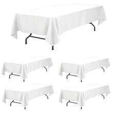5 Pack White Table Cloth | Premium Square Tablecloth 137x183cm For Wedding Receptions, Buffet Setups, Home Dining | Handcrafted Fabric - White - View 4