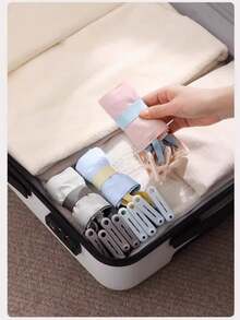 1pc Portable Foldable Clothes Hanger With 6 Clips - Space-Saving Drying Rack For Socks, Underwear And Delicate Clothes, Made Of Durable Plastic, Compact Collapsible Clip Hanger Organizer Suitable For Home, Apartment, Dorm, RV, Camping, Beach, Gym And Business Travel, Quick-Drying Breathable Design For Small Loads, Essential Laundry Accessory And Ideal Gift, Easy To Hang And Store - Multicolor - View 5