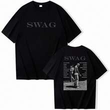 Camiseta Bieber SWAG 2025, regalo para fans del álbum de Justin, camiseta de moda de algodón puro para hombres y mujeres de verano - Negro - Ver 1