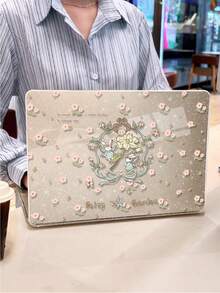 1 Piece, Rabbit Garden Pattern | Shiny Transparent Acrylic Ultra-Thin Laptop Case | Compatible With Air13 2025/Pro16 M3 M2 | Integrates Fingerprint Resistance, Shock Resistance, And Heat Dissipation | Essential Protective Case For Office And Study