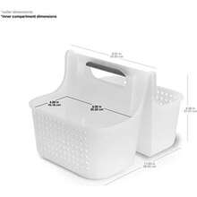 CYPNmadesmart - Bolsa de Ducha de Agarre Suave de 2 Compartimentos para organización de baño cubeta de Almacenamiento de plástico tamaño pequeño EscarchaFashion - 227443501 - Ver 5