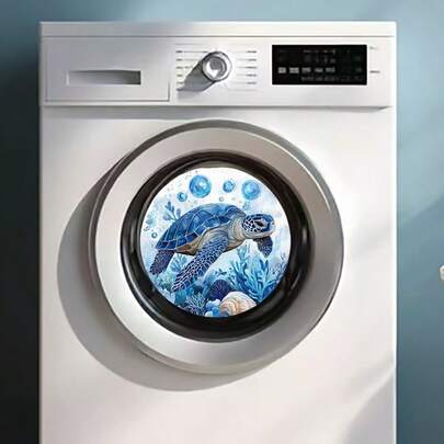 1 件装多功能自动洗衣机罩装饰贴纸，适用于家庭洗衣房或公共洗衣店装饰