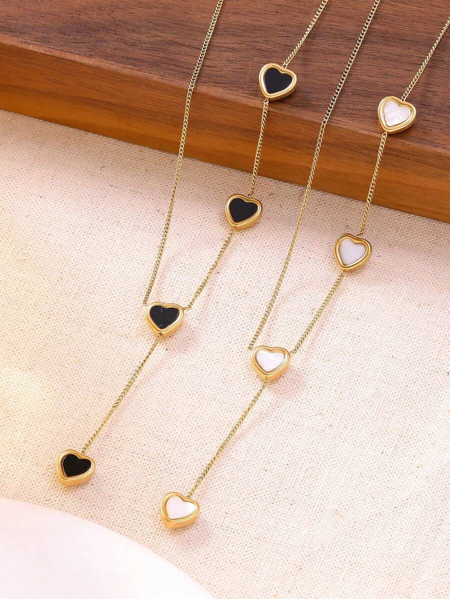 Heart Y‑Shaped Necklace, INS Style, High‑End And Minimalist Design, Perfect For Valentine's Day Or Parties.