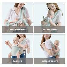 JCH-Mochila Portabebe portabebe ergonomico para Niños Pequeños Recién NacidoAjustable Cómodo y transpirable. rosa - Azul - Ver 7