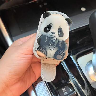 Automotive General - Creative Panda Car Eyeglass Holder, Magnetic PU Eyeglass Clip, Suitable For Car Sunshades, Fashionable Eyeglass Hook, Automotive Interior Accessories