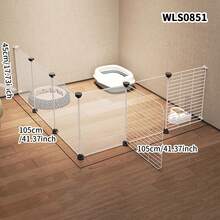 Easy Installation Rabbit Fence, Cat Cage, Pet Enclosure, Small Cat Isolation Gate, Small Animal Barrier, Iron Small Dog Teddy Fence, Indoor Home Use - Assembled Version - View 1