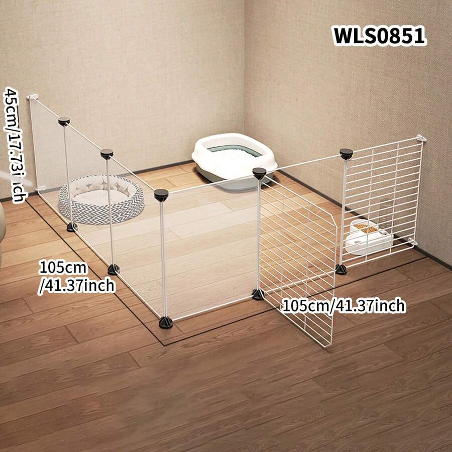 Easy Installation Rabbit Fence, Cat Cage, Pet Enclosure, Small Cat Isolation Gate, Small Animal Barrier, Iron Small Dog Teddy Fence, Indoor Home Use - Assembled Version - View 1