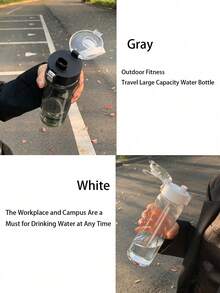 1个便携式运动健身大容量透明水杯，户外旅行办公必备水瓶，节日礼物 - 彩色 - 查看 8