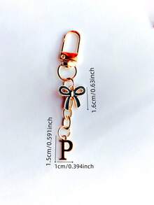 Black Bow Tie Letter Keychain Pendant, Letter Bow Tie Keychain, A-Z Letter Bag Charm, Personalized Letter Keychain, Suitable For Bags, Backpacks, Wallets, Earphone Cases, Car Keys, Graduation Season, Back To School Season, Wedding Season, Holiday Gifts, Birthday Gifts, Valentine's Day Gifts, Mother's Day Gifts And Other Small Gifts - Multicolor - View 12
