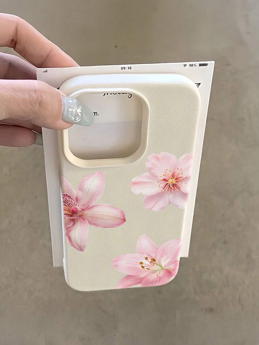 1个白色芙蓉花极简全包覆TPU防震手机壳,兼容苹果17、16、15、14、13、12、11 Pro Max、Air、Series系列 - 彩色 - 查看 1