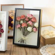 A4/8/10/6/16英寸可互换干花相框，适用于DIY手工艺品、干花和纪念品——多功能礼盒及家居装饰，完美展示植物标本、门票、纪念品、花束和蝴蝶装饰品。（黑色）（仅含相框，不含干花） - 黑色. - 查看 6