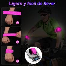 CYPN2 Pcs LED BrazaletePulsera LED Deportiva Recargable USB-3 Modos Flash/Lento/Constante -Brazalete Reflectante para Corredores Ciclistas Caminantes y Mascotas - Alta Visibilidad NocturnaFashion - como en la foto - Ver 7