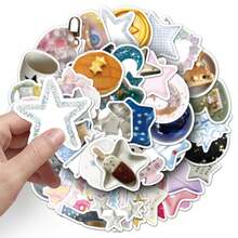 50 miếng dán hình ngôi sao lấp lánh, dễ thương và vui nhộn, thích hợp trang trí cho máy tính xách tay, ván trượt, sổ tay, điện thoại, cốc, đàn guitar, hành lý, tủ lạnh, máy tính để bàn. - F - Xem 3