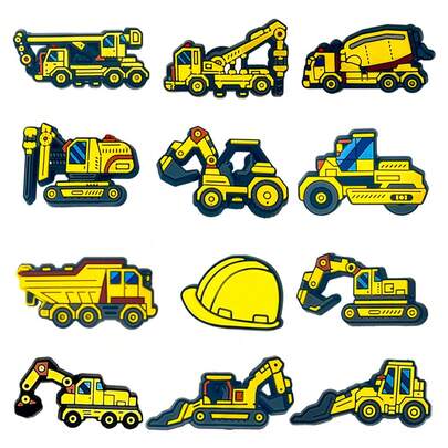 12 PIEZAS Serie Excavadora, Serie de Vehículos de Ingeniería Excavadora PVC Colgadores de Zapatos - Decoraciones de Zapatos Coloridas, Incluyendo Grúas, Cascos de , Camiones Cisterna y Excavadoras, Para Decorar Zapatos, Sandalias Removibles y Zapatos de Jardín. Perfecto para Proyectos y Regalos de Fiesta, Adecuado para Zapatos y Accesorios Fiesta de Cumpleaños Encanto de Zapato