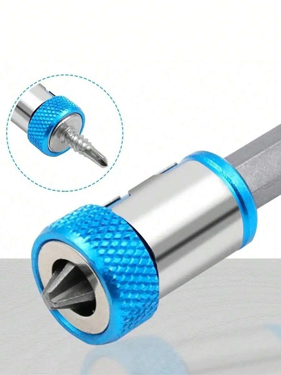 1/3 Piecesuniversal Anti-Slip Alloy Magnetic Screwdriver Bit Holder With Blue, Yellow, And Red Magnetic Rings, Tool Accessories - Multicolor - View 1