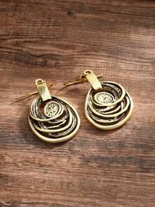 Cring Coco 2pcs Women Jewelry Set, Vintage Zinc Alloy Minimalist Geometric Necklace And Earrings Set, Suitable For Daily, Party, Festival, Valentine's Day, Birthday, Mother's Day, Jewelry Accessories Gift - Geometry - View 7