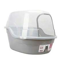 Caja de Arena Cubierta Caja de Arena Grande con Capucha para Gatos con Capacidad para hasta Dos Gatos pequeños simultáneamente Extra Grande Gris - Gris - Ver 1