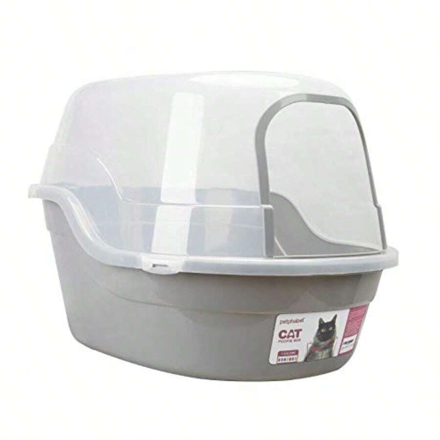 Caja de Arena Cubierta Caja de Arena Grande con Capucha para Gatos con Capacidad para hasta Dos Gatos pequeños simultáneamente Extra Grande Gris - Gris - Ver 1
