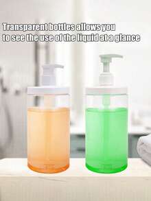 1个可重复灌装的按压瓶，身体乳液分配器，大容量透明补充瓶，适用于洗发水、沐浴露、洗衣液、乳霜等，带按压头 - 無色 - 查看 2