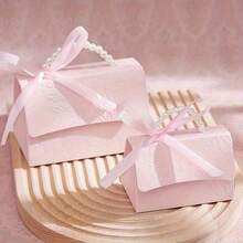 10pcs/Set Fashion Pearl Ribbon Gift Boxes, Suitable For Weddings, Birthdays And Other Occasions - Convenient Floral Pattern Chocolate Candy Gift Bags, Multipurpose For Various Sweets. - Multicolor - View 5