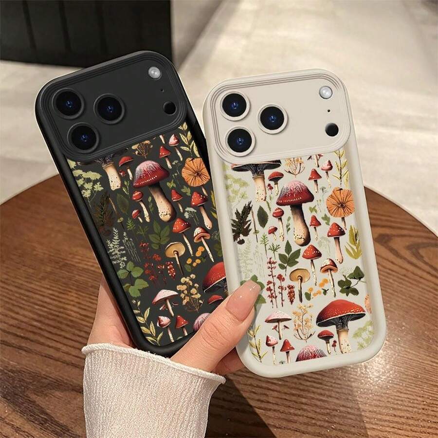 Mushroom For galaxyA34 32 24 21S 13 12 05 04 03 03S 02 01 F41 23 12 14 05 04 M31 23 12 14 13 04 S25 24 23 22 21 20 Thickened Shockproof, Premium Silicone, Trendy Creative Soft Shell - BZZBEY negro hongo - Ver 1