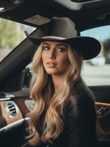 Mizu Women's Black Country Hat With Silver Glitter Rhinestone Band - màu đen - Xem 8