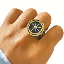 1 chiếc nhẫn thép không gỉ kiểu hải quân cổ điển, có thiết kế chạm khắc hình mỏ neo và la bàn 3D với viền trang trí, bản nhẫn rộng chắc chắn dành cho nam giới, phù hợp cho các lễ hội âm nhạc, tiệc tùng, đeo hàng ngày, kết hợp yếu tố trang trí và độ bền như một phụ kiện. - Nhẫn nam phong cách hàng hải 2 - Xem 4