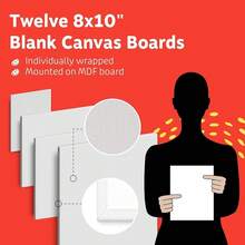 Canvases For Painting 12 Packs - 8 X 10" Blank Canvas 1OO% Cotton Painting Canvas Panels For Acrylic, Oil & Watercolor Paint For Canvas Painting - 8x10吋-12件裝 - 查看 4