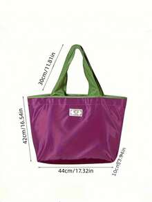 1个尼龙可重复使用购物袋，大容量可折叠手提袋，配有可调节肩带，防漏设计，方便日常携带收纳，多种颜色可选 - 彩色 - 查看 4