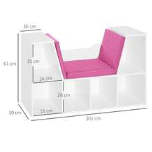 HOMCOM Bookcases - Blanco y Rosa - 查看 7