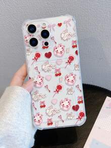 1pc Cupid Valentine's Day Heart Design, Transparent Anti-Drop TPU Phone Case, Can Be Given As Holiday Gift, Compatible With IPhone XS/XS Max/XR/11 12 13 14 15 16 Pro 17/Pro Max/14 15 16 Plus, Card/Photo Holder - Clear - View 6