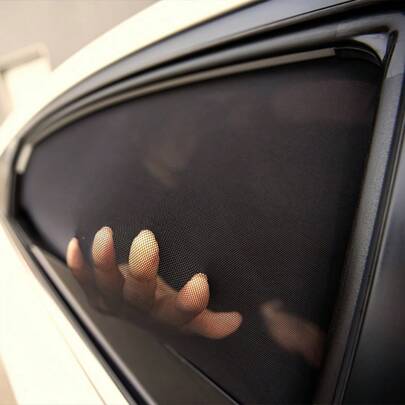 汽车侧窗网状遮阳帘，保护隐私，防蚊虫，户外单面高弹防蚊网窗帘，汽车遮阳帘，防紫外线通风汽车窗户蚊帐