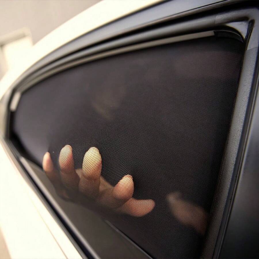 汽车侧窗网状遮阳帘，保护隐私，防蚊虫，户外单面高弹防蚊网窗帘，汽车遮阳帘，防紫外线通风汽车窗户蚊帐 - A - 查看 1