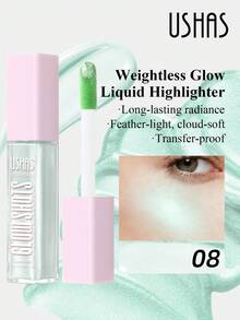 USHAS珠光高光，防水配方，提亮面部妆容，多效合一高光，持久光泽，适合所有肤质，节日和派对妆容必备 - #08 - 查看 7