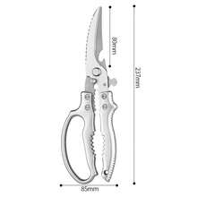 Tijeras de cocina WXCOO, tijeras para huesos de pollo, tijeras multifuncionales para carne, verduras y pescado, con antideslizante, tijeras especializadas para cocina - Tijeras de plata - Ver 7