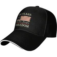 1776-2026 Patriotic Baseball Cap Commemorating The 250th Anniversary Of The Founding Of The United States - Lightweight Retro Independence Day Hat, Adjustable Snap Design, 250 Years Of History Theme, Machine Washable - 黑色 - 查看 2