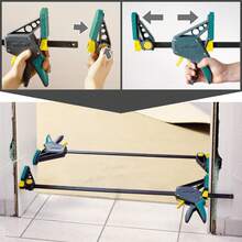 Wolfcraft EHZ PRO 單手夾具 100-700 毫米，長臂快速夾具，適用於大型工件，單手操作，夾緊力強，適用於組裝和木工任務 - 均碼 - 查看 3