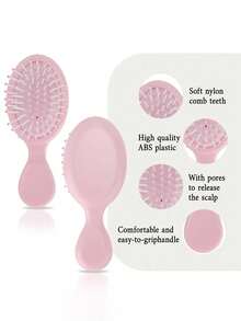 1件女士美发配件 - 新款按摩梳、花朵梳、便携梳、旅行发刷、迷你梳，适合大多数干湿发质 - 彩色 - 查看 2