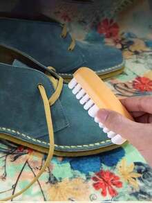 白色橡胶鞋刷，绒毛鞋履清洁刷 - 重型单刷设计，适用于帆布鞋、靴子、运动鞋，轻柔呵护不刮伤，高效家用清洁刷，天鹅绒刷毛，家居必备 - 彩色 - 查看 6