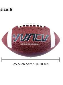 1pc Standard American Football, Designed For Outdoor Training And Leisure Use, With Official Size 9, And 1pc Size 6 Rugby Ball - Multicolor - View 7