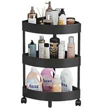 Estante de ducha de 3 niveles, estante de esquina ajustable para baño, estante de almacenamiento, organizador de estantes con ruedas