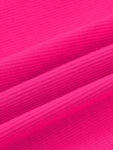 3 Potong Celana Panjang Model Flare untuk Anak Perempuan, Celana Panjang Bergaris Vertikal Musim Gugur untuk Anak-Anak, Celana Panjang Flare untuk Balita & Anak Perempuan, Celana Panjang Polos Sederhana dan Elegan, Set Serasi untuk Kakak Perempuan - Hot Pink - View 7