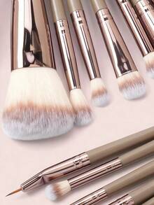 20 piezas Set de brochasde cepillo de maquillaje de duo-fibra,Navidad, Regalo de Navidad, Invierno, Día de Acción de Gracias, Decoración Navideña, Maquillaje, Fiesta, Playa, Años 2000, Ofertas, ,Regalo - Café integral - Ver 6