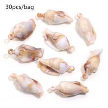 10-100pcs Acrylic Natural Beach Spiral Seashell Charm - Seashell Loose Pendant For Summer DIY Earrings, Bracelets, Necklaces, Jewelry Making Accessories - Seashell Pendant - View 12