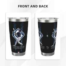 304 Stainless Steel Double Silver Edge Vacuum Insulated Drum 340g - Reusable Travel Cup With Stainless Steel Straw - This Is A Stainless Steel Water Cup About The Tampa Baseball Bay Rays  Theme - Leak Proof, Sweat Proof, Can Maintain Hot And Cold Temperatures For Hours, Frees Of Bisphenol A, Suitable For Car Cup Holders, Very Suitable For Match Days, Sports Events, Commuting, Office Rest And Outdoor Activities, Durable Double Wall Structure Fashionable Fan Gift - Silver - View 2