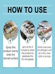 Multi-Purpose Degreasing Cleaning Spray, Effective For Removing Stubborn Grease Stains On Kitchen Stove, Oven, And Other Surfaces, Keeps The Kitchen Clean - 彩色 - 查看 8