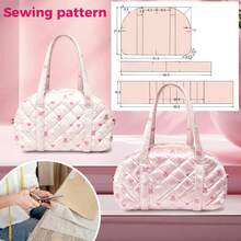 DIY Sewing Pattern: Medium Boston Tote Bag (Finished Size 12" X 8" / 31x20cm) - Pre-Cut Hard Paper Templates - Instructions For Sturdy Shape Included (Pattern Only) - A - View 2