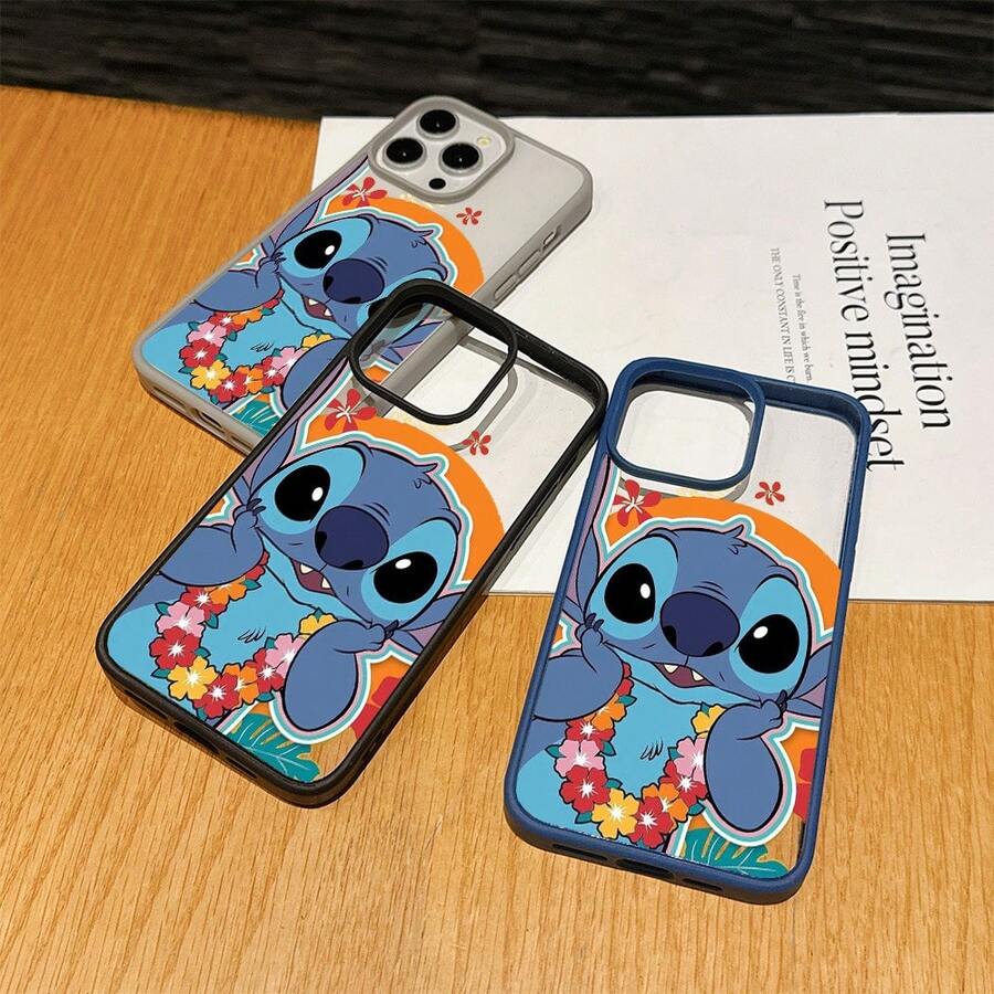This Disney Lilo & Stitch Phone Case, Featuring Stitch And Angel Cartoon Characters, Boasts A Cute And Playful Design, A Simple And Stylish Appearance, And A Smooth And Comfortable Feel. It Features A Magnetic Back, Camera Protection, A Transparent And Fashionable Back Panel, And Reinforced Corners For Effective Drop Protection, Making It An Ideal Choice For Young People. This Phone Case Is Compatible With IPhone 17/16/15/14/13/...12/11/XR/XS/X Series And SamsungGalaxy S22, S23, S24, And S25 Series Phones. It's The Perfect Gift For Friends And Family. - 白色 - 查看 1
